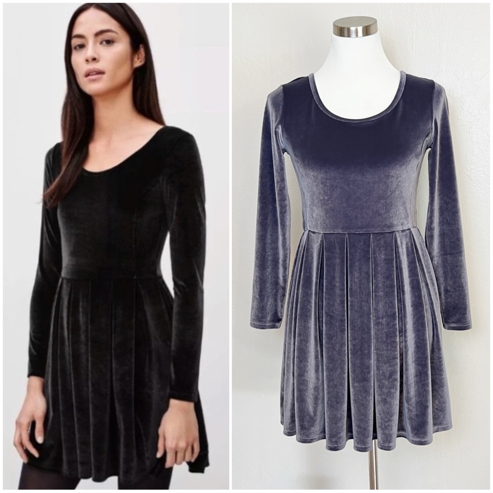✖️SOLD✖️•ARIZIA Talula• Lambeth Velvet Skater Dress - Picture 1 of 12